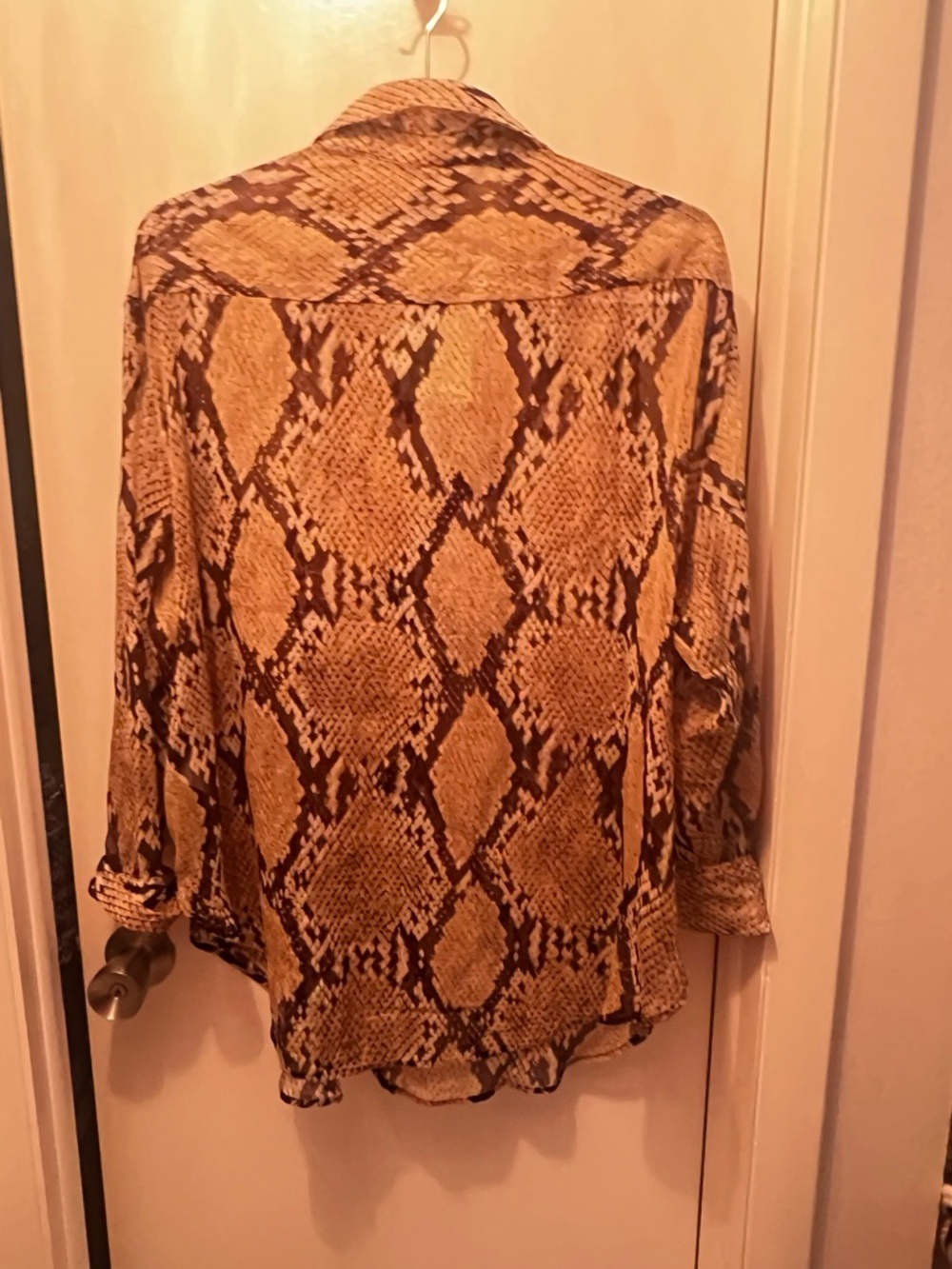 H&M Snake Print Blouse - Brown and Black XL - Picture 3 of 7